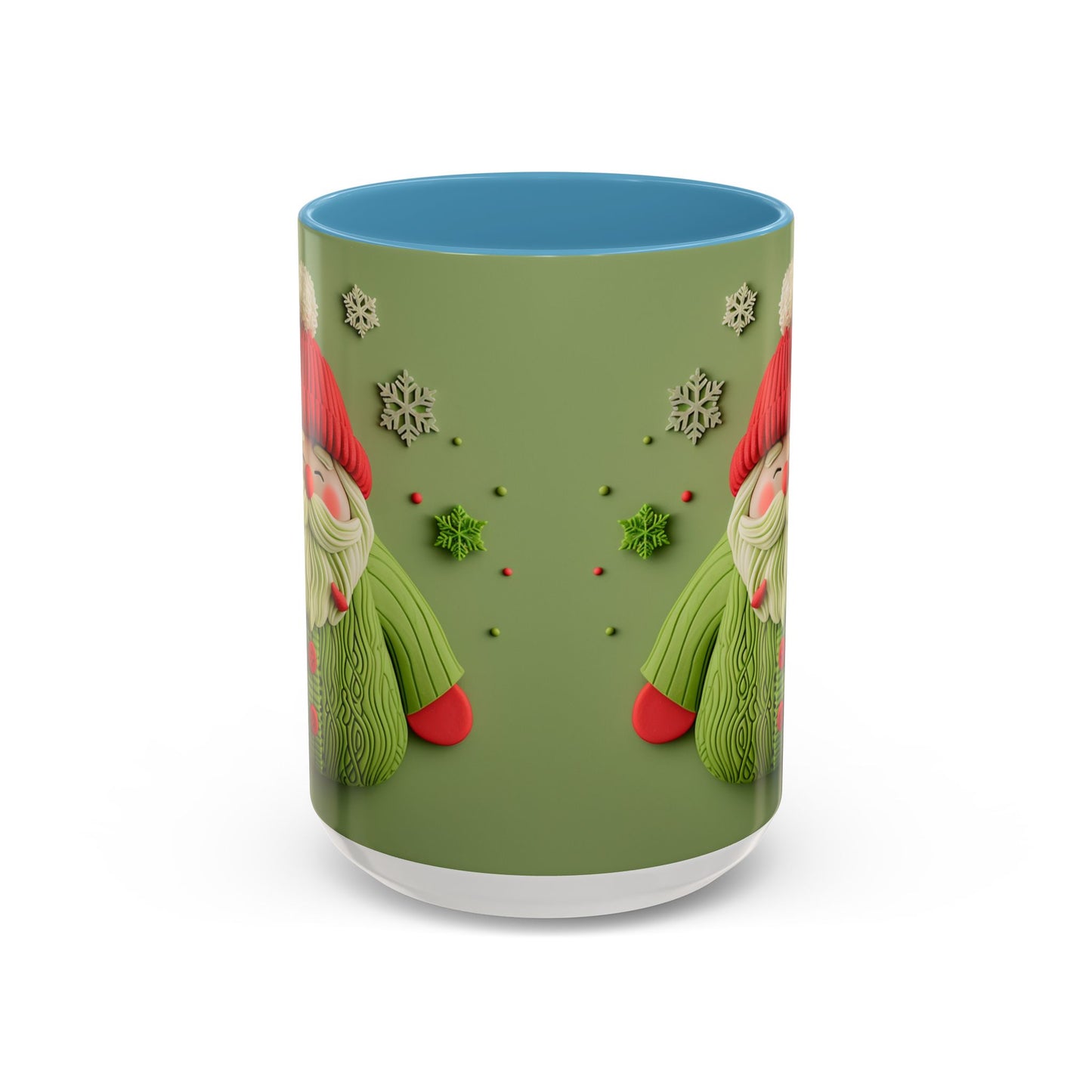 Green Knit Santa Mug | Accent Coffee Mug