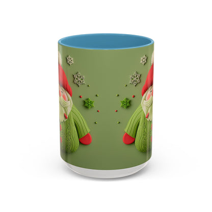 Green Knit Santa Mug | Accent Coffee Mug