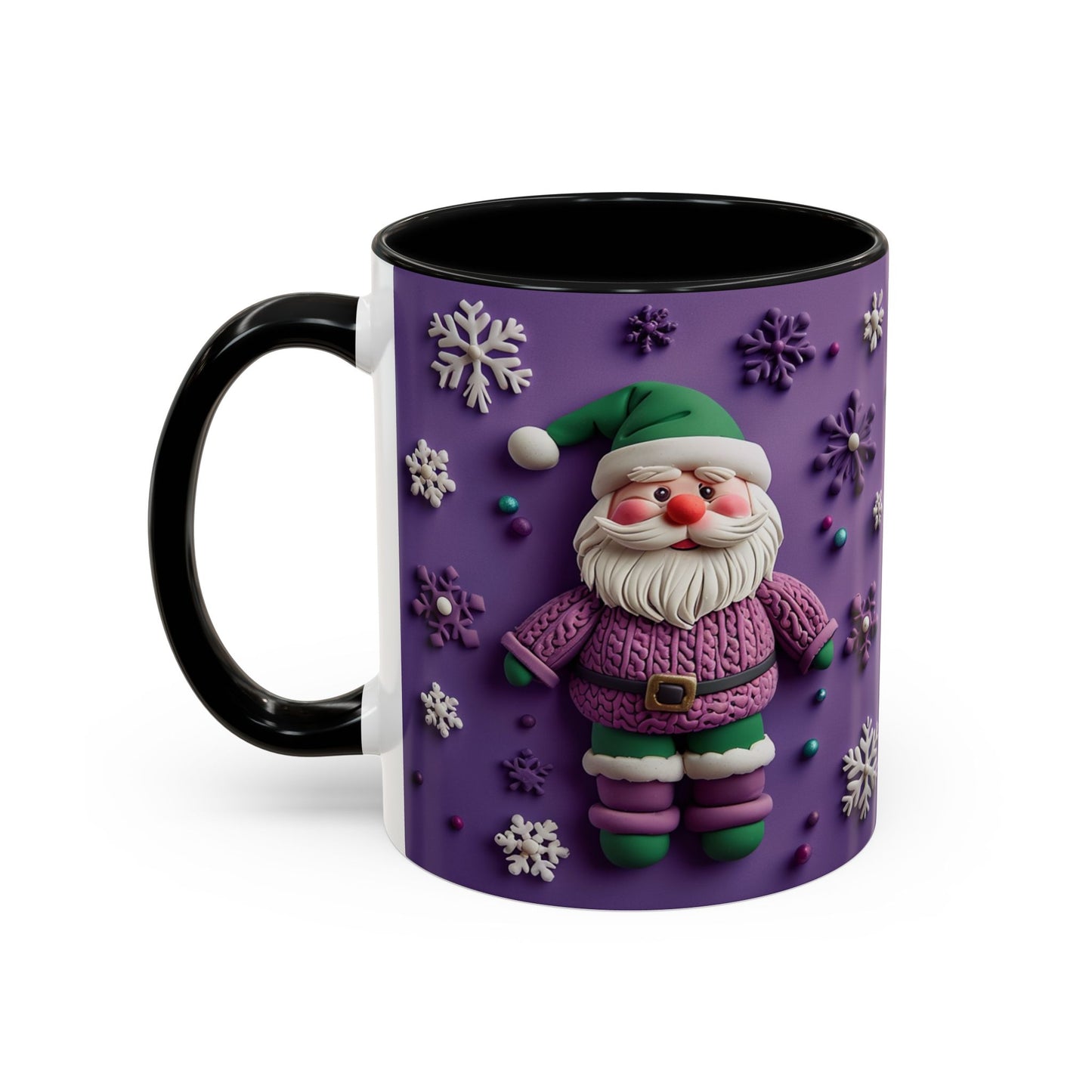 Purple Santa Snowflake Mug | Accent Coffee Mug