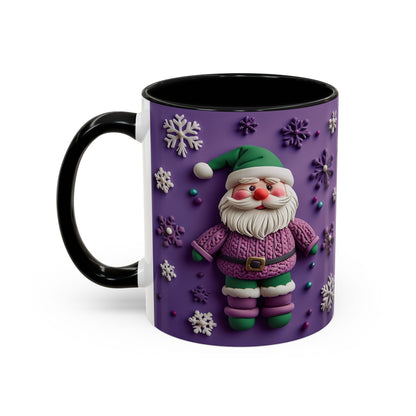 Purple Santa Snowflake Mug | Accent Coffee Mug