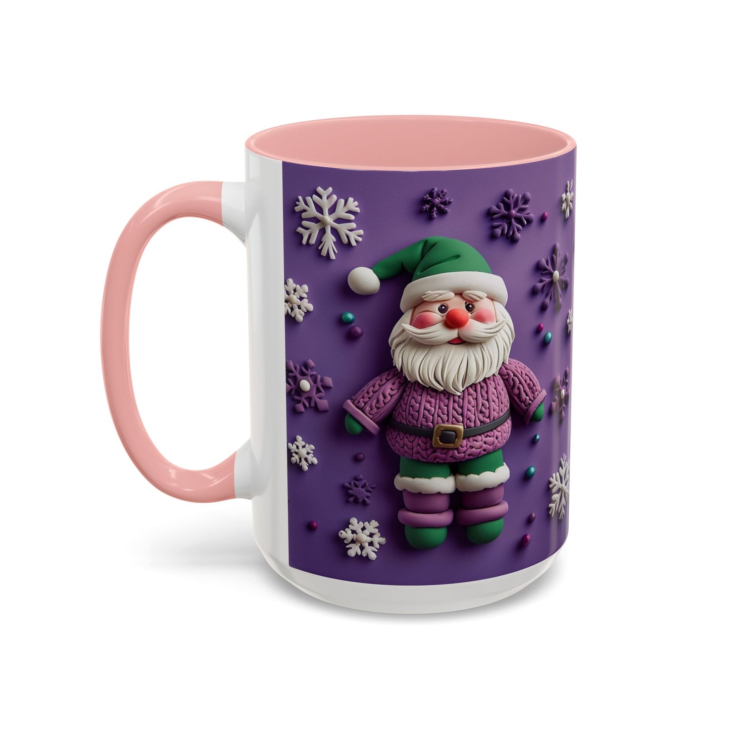 Purple Santa Snowflake Mug | Accent Coffee Mug