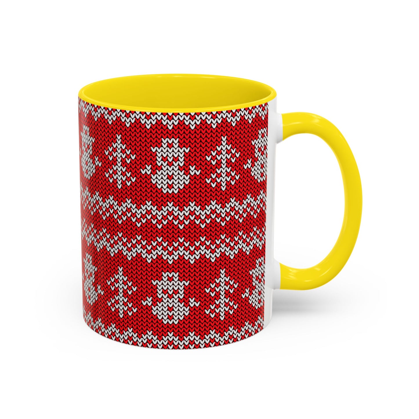 Snowman Knit Pattern Accent Mug | Christmas Holiday Coffee Cup