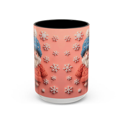 Knit Gnome with Snowflakes Mug | Accent Coffee Mug 11oz 15oz