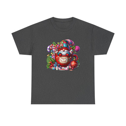 Santa Gnome with Candy Canes tee | Peace on Earth Christmas design