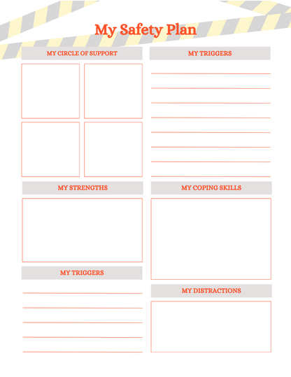 Safety Crisis Plan Journal | Digital Download