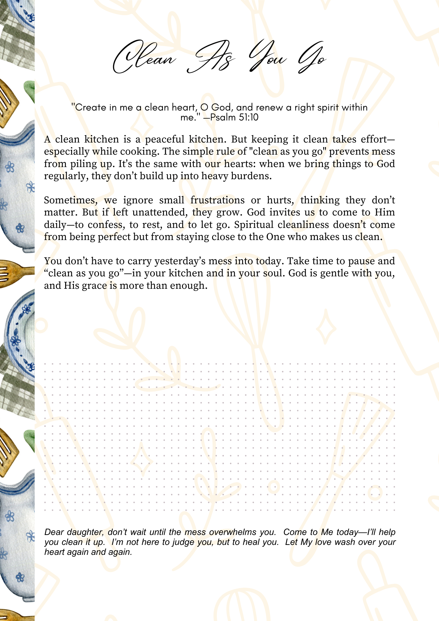 Lessons in the Kitchen | Devotional Journal