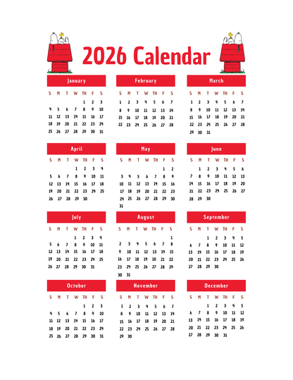Snoopy Inspired 2026 Planner | Digital Download