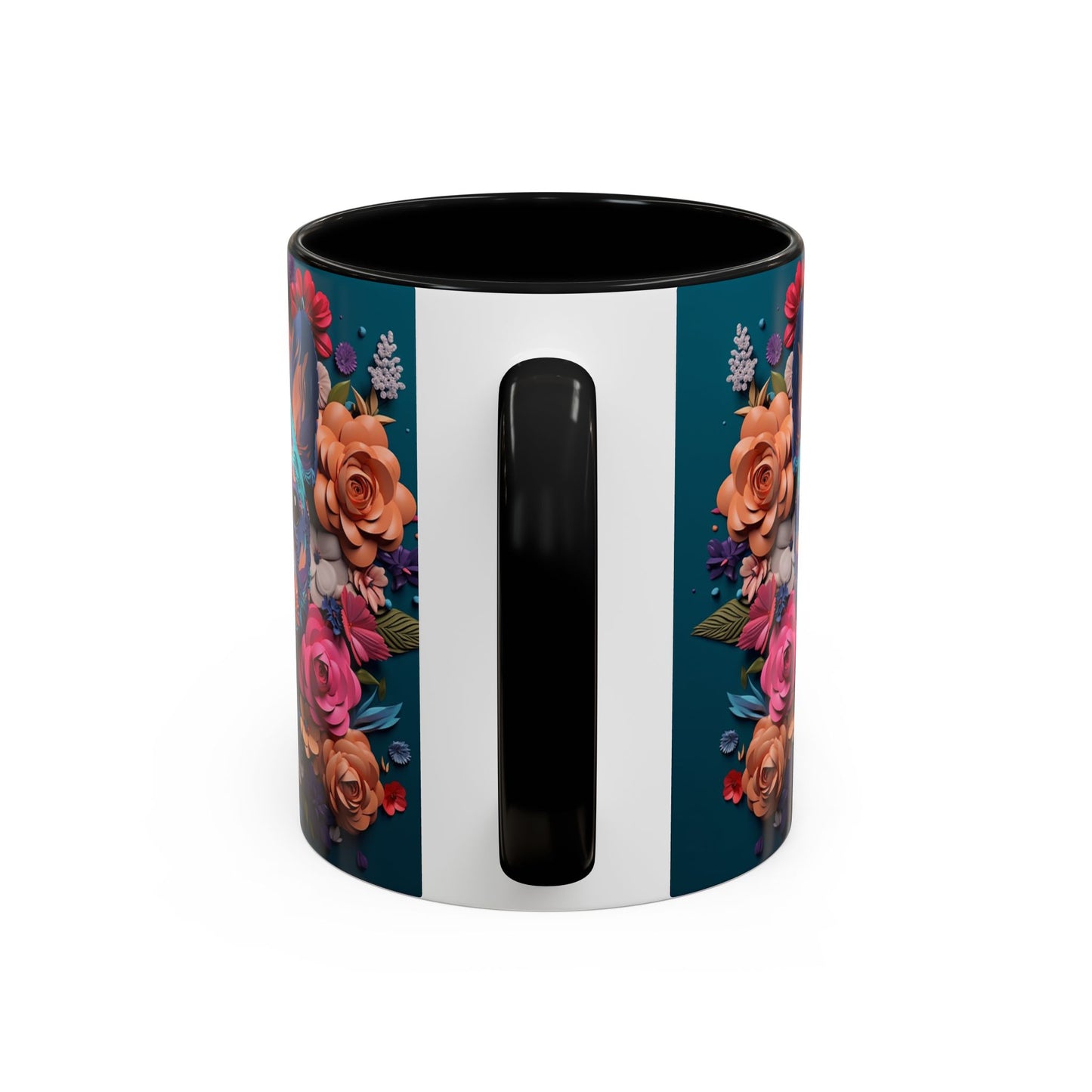 Floral French Bulldog Accent Coffee Mug - Colorful Dog Art 11/15oz