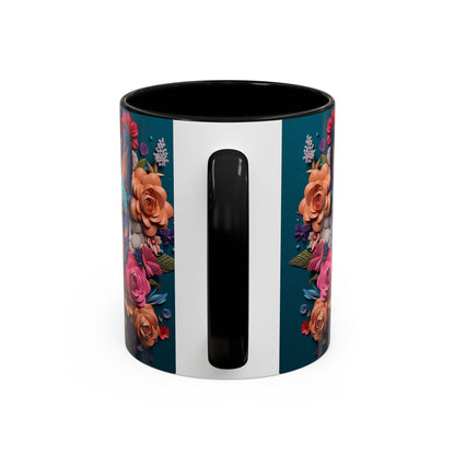 Floral French Bulldog Accent Coffee Mug - Colorful Dog Art 11/15oz