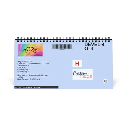 Minimal Pink Grid Desktop Calendar (2026) | Desk Planner