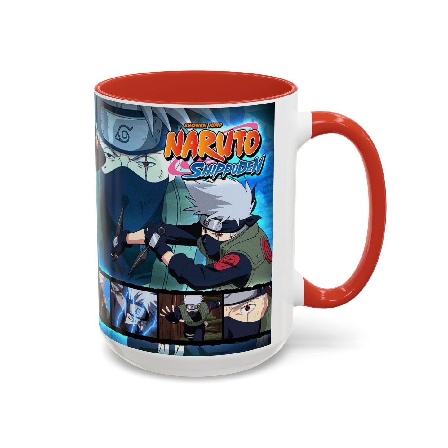Naruto Kakashi Accent Coffee Mug  Anime Character Collage 11/15oz