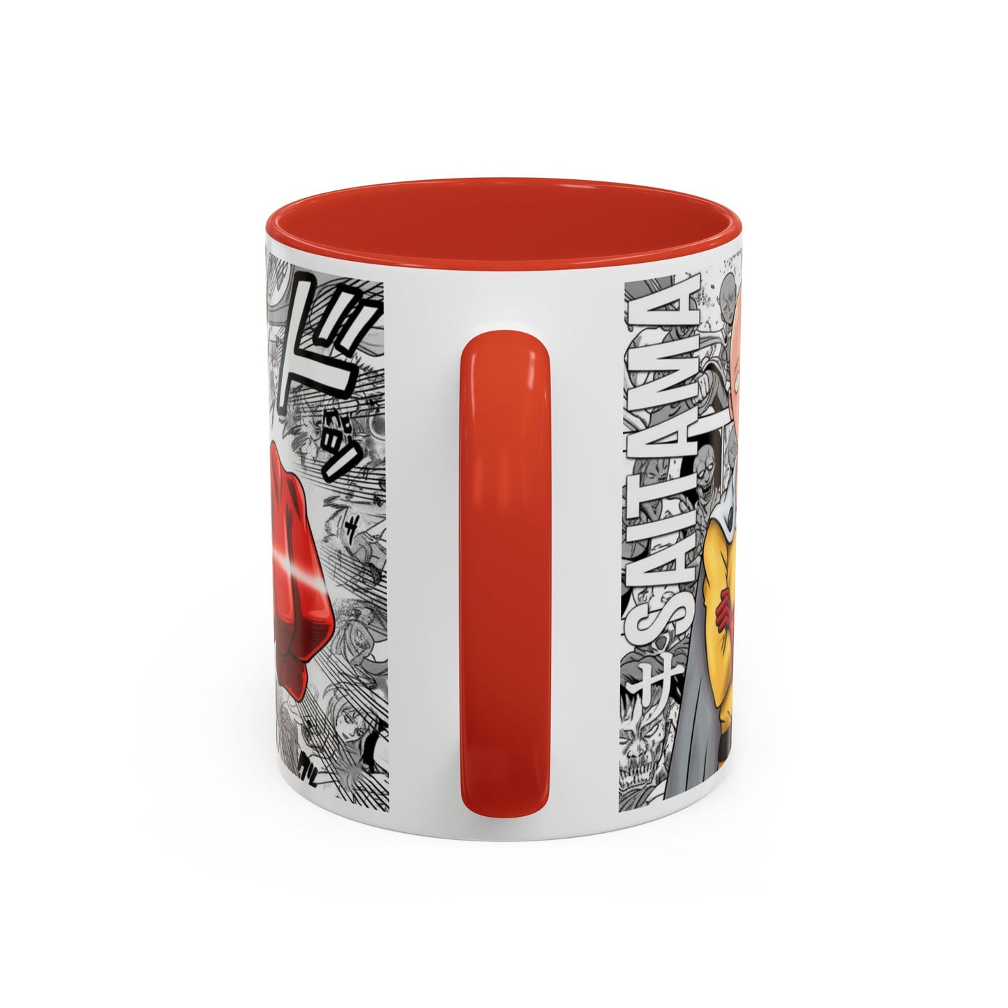 Saitama Mug |One Punch Man Inspired Collage Accent Mug (11/15 oz)