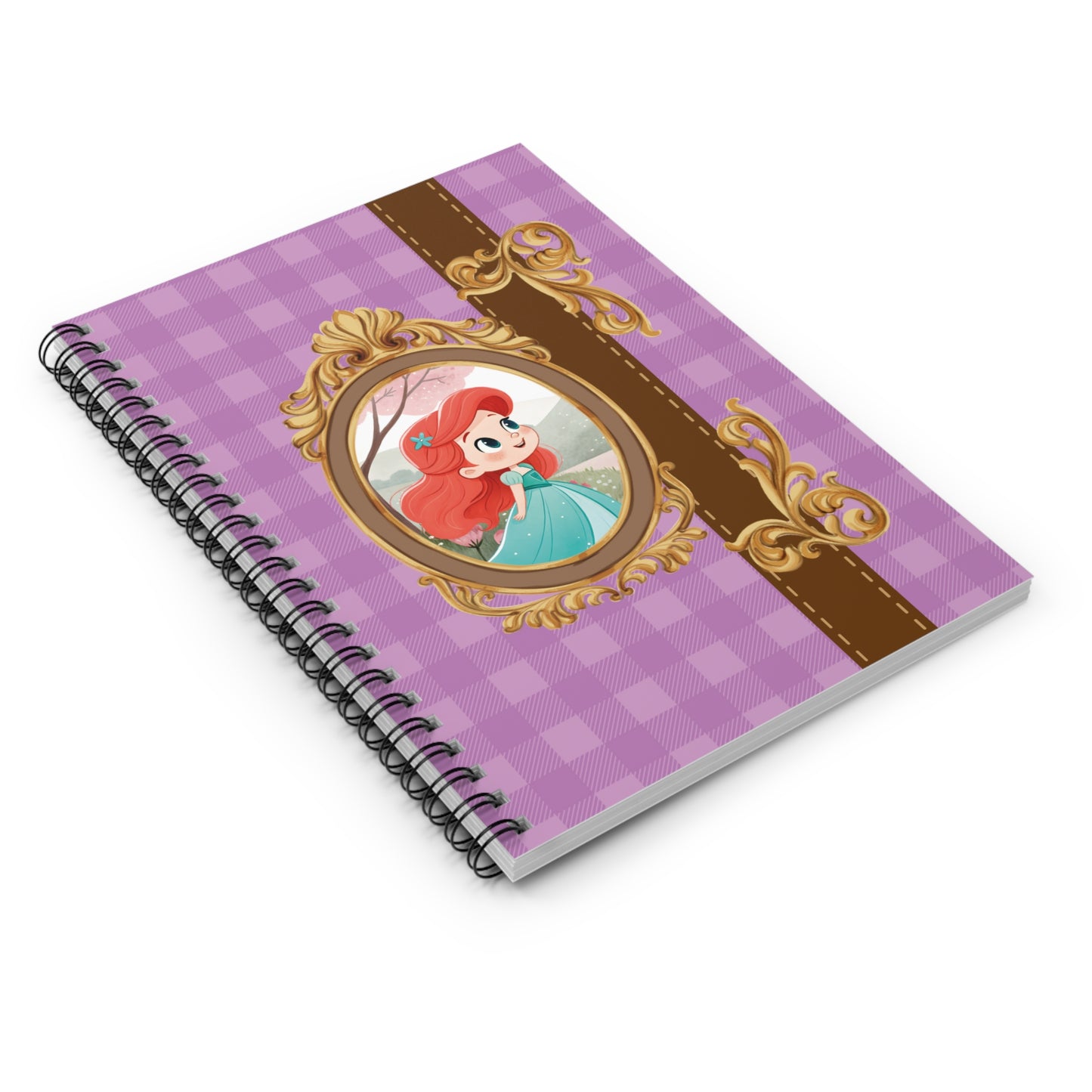 Little Red-Haired Mermaid Portrait Spiral Notebook | Ruled Journal