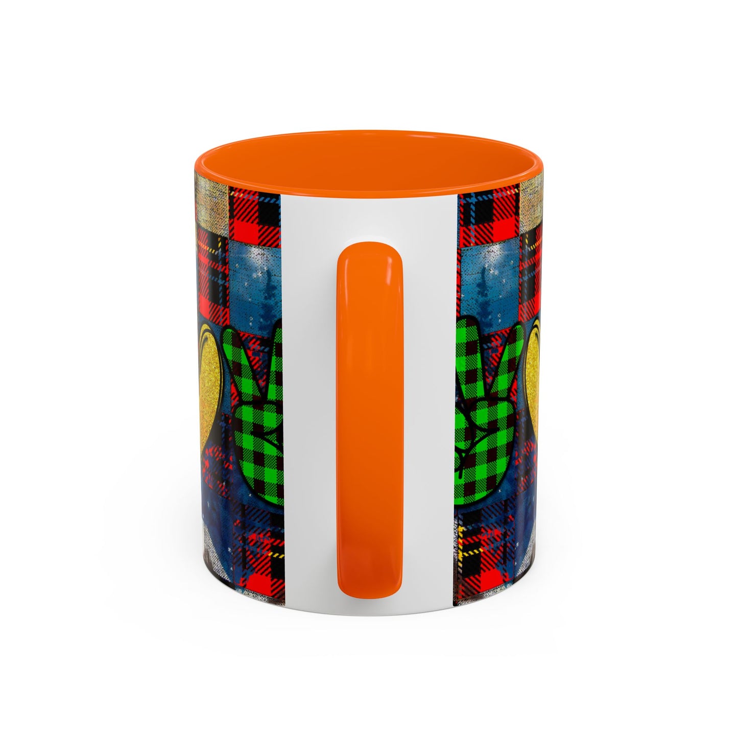 Plaid Christmas Trees Heart Mug | Accent Coffee Mug