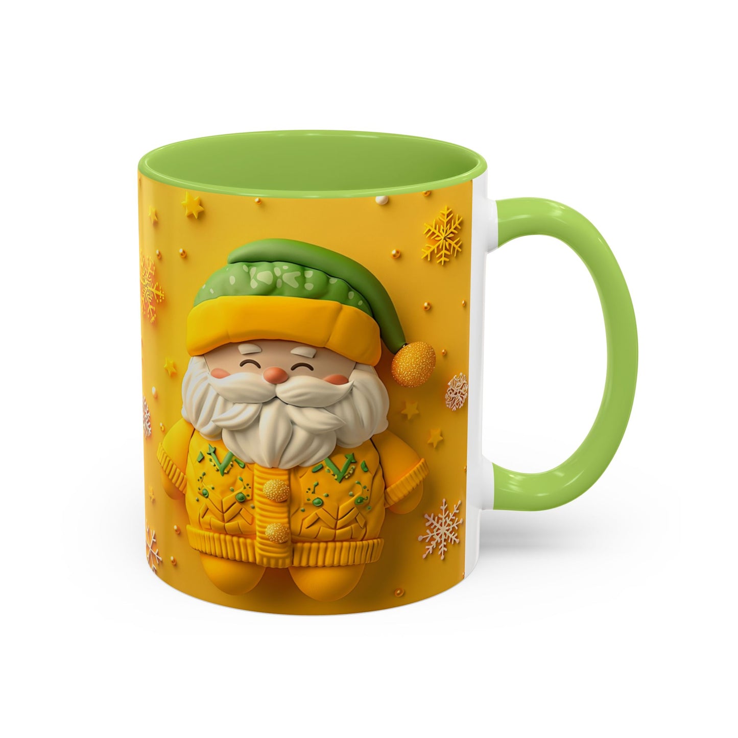 Yellow Sweater Santa Mug | Accent Coffee Mug