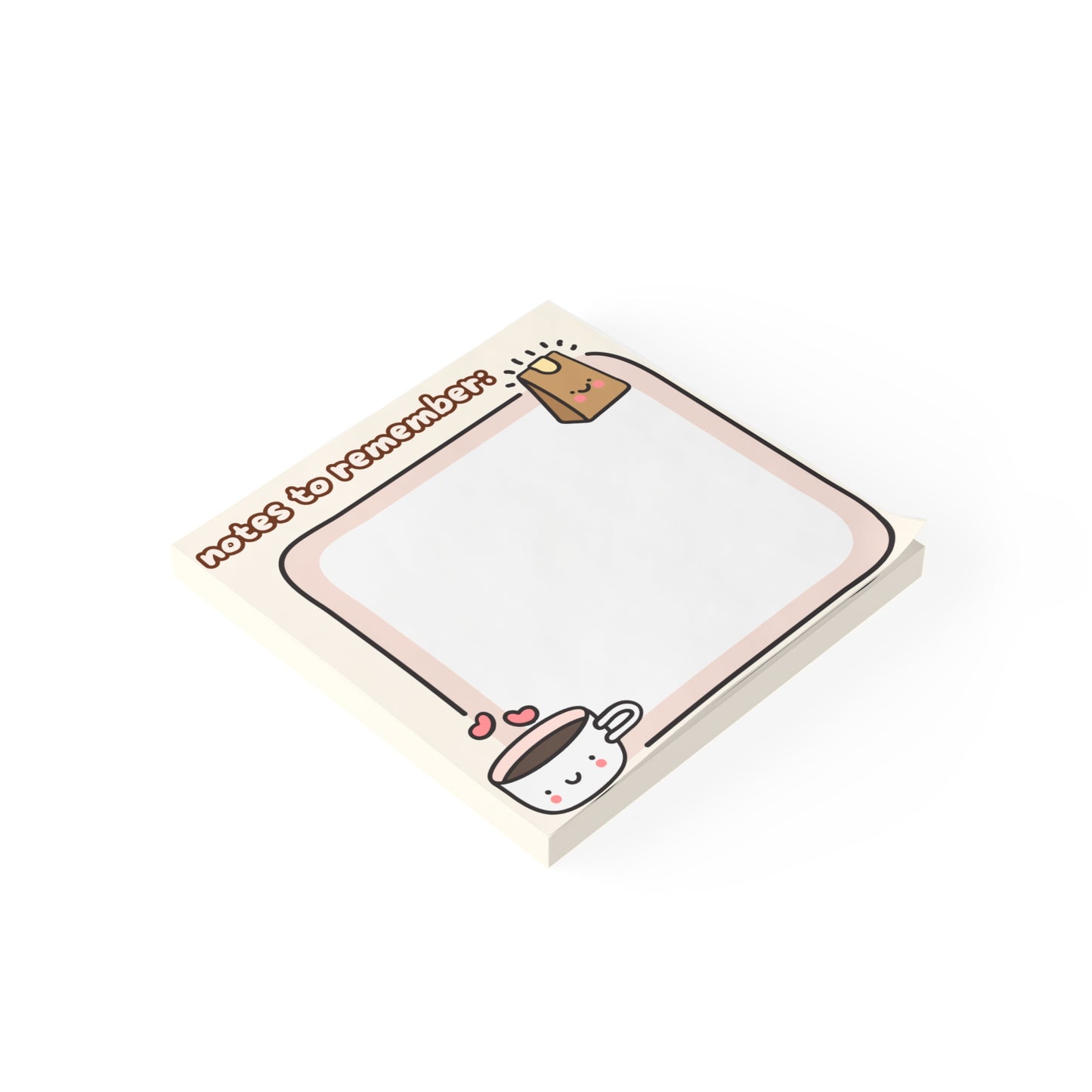 Notes to Remember Sticky Note Pad | Kawaii Tea & Bag Sticky Notes