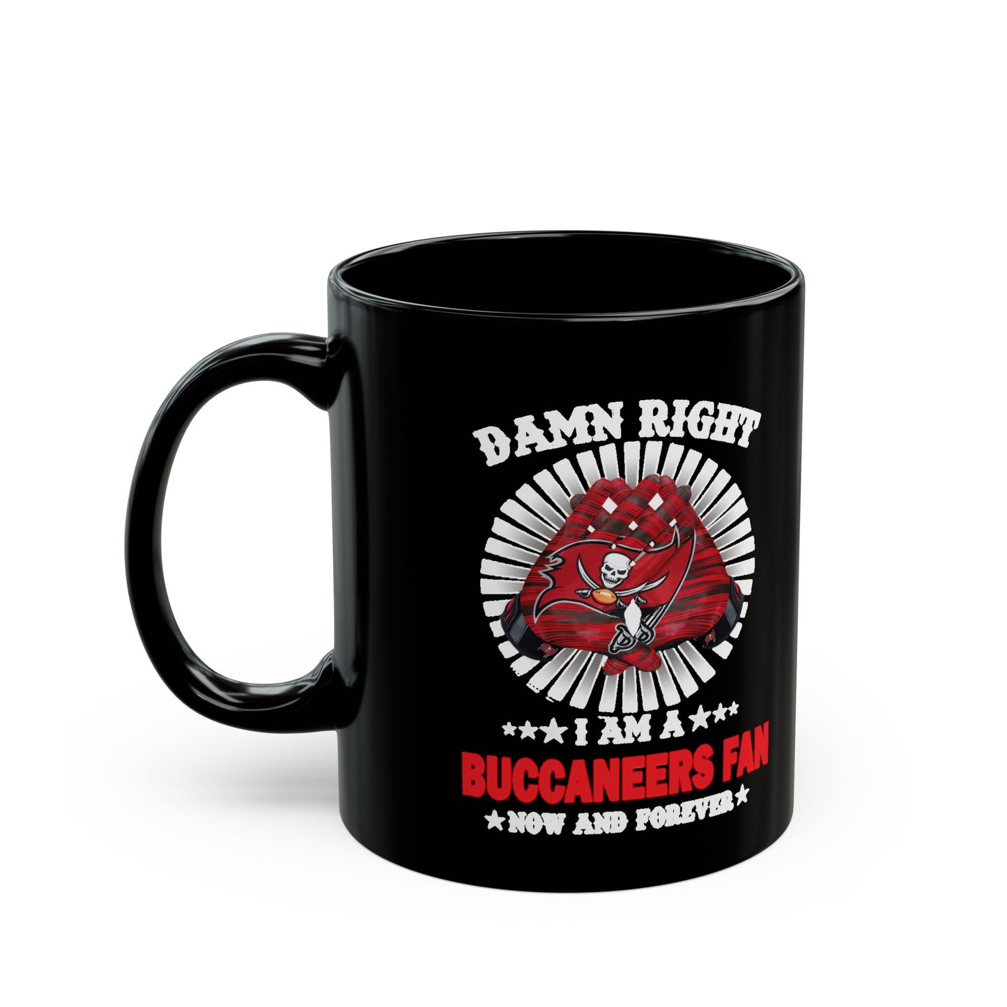 Buccaneers Fan Mug — Pirate Skull & Rose Graphic (11oz/15oz)