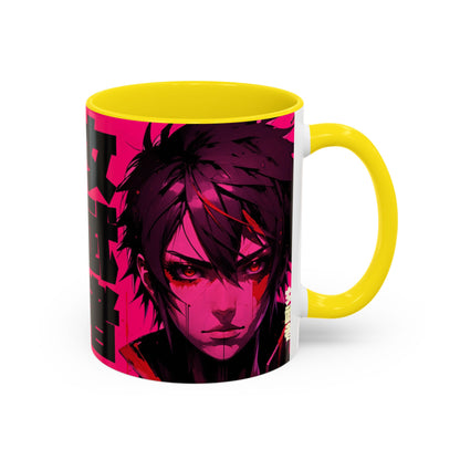 Neon Anime Samurai Mug | Accent Coffee Mug 11oz 15oz