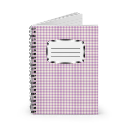 Lavender Gingham Notebook Spiral Notebook | Ruled Journal