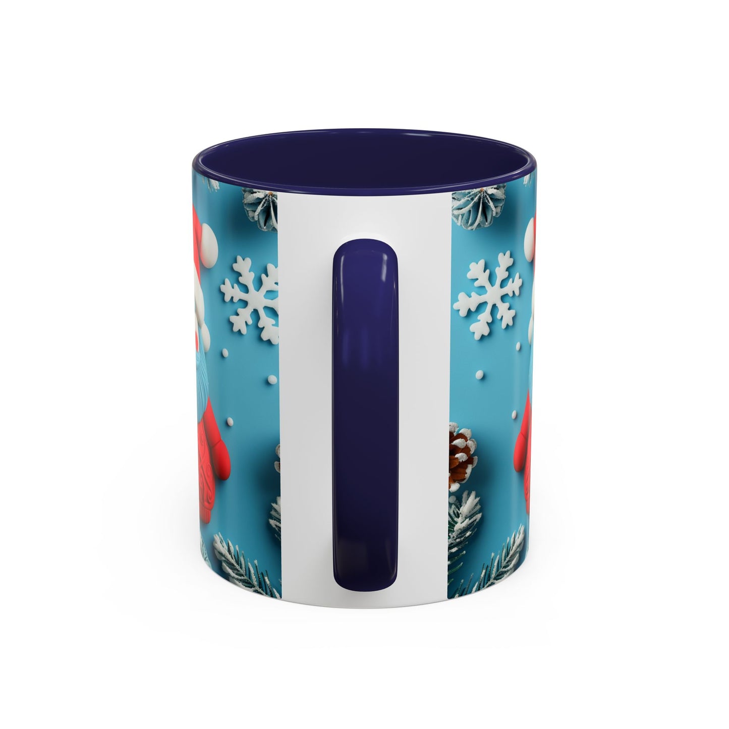 Blue Santa Claus Mug | Snowflakes Holiday Coffee Mug