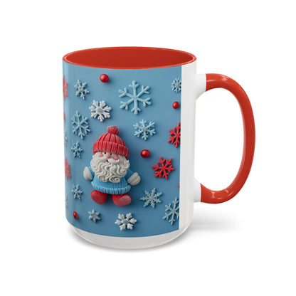 Santa Snowflake Pattern Mug | Accent Coffee Mug