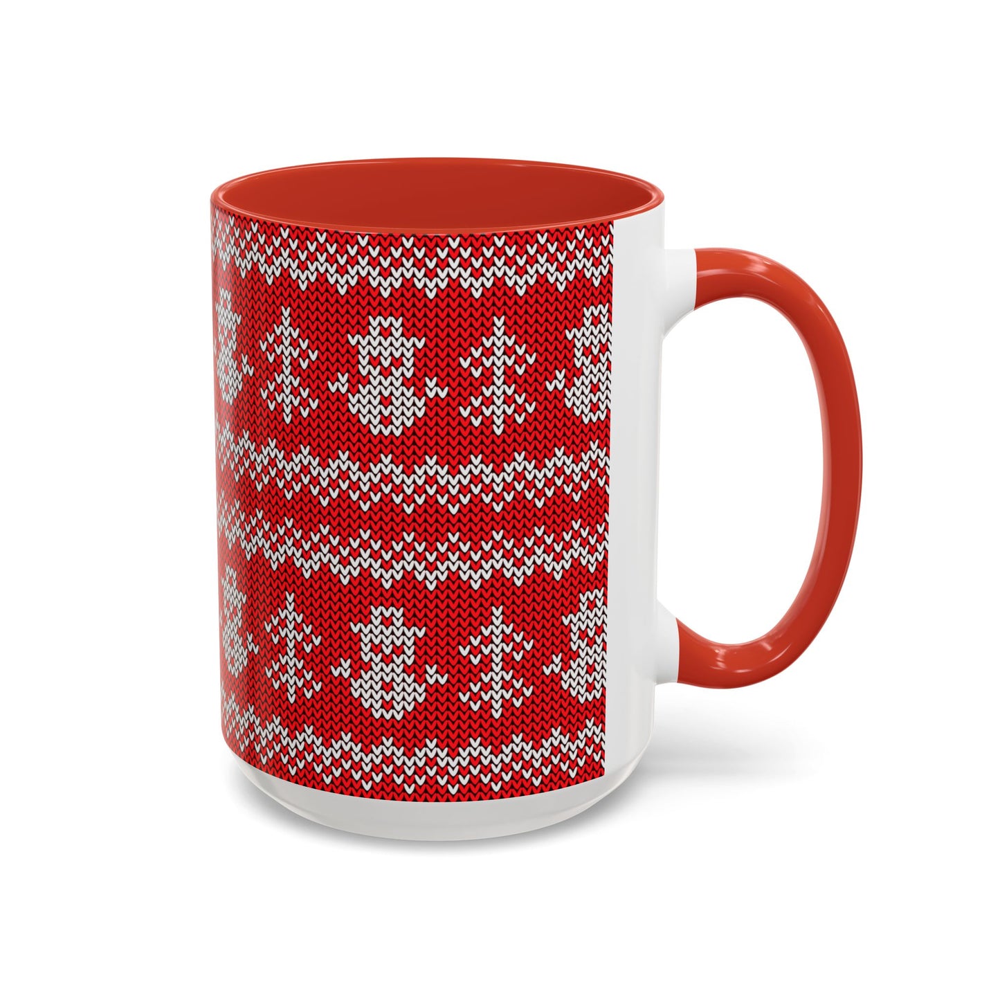 Snowman Knit Pattern Accent Mug | Christmas Holiday Coffee Cup