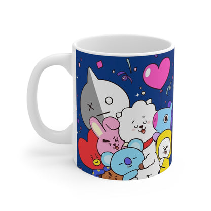 BT21 Characters Mug | Cute Kawaii Cartoon Crew, 11oz Ceramic