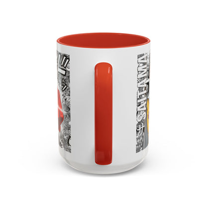Anime Fist Coffee Mug  Dynamic Manga Collage Accent Mug (11/15 oz)