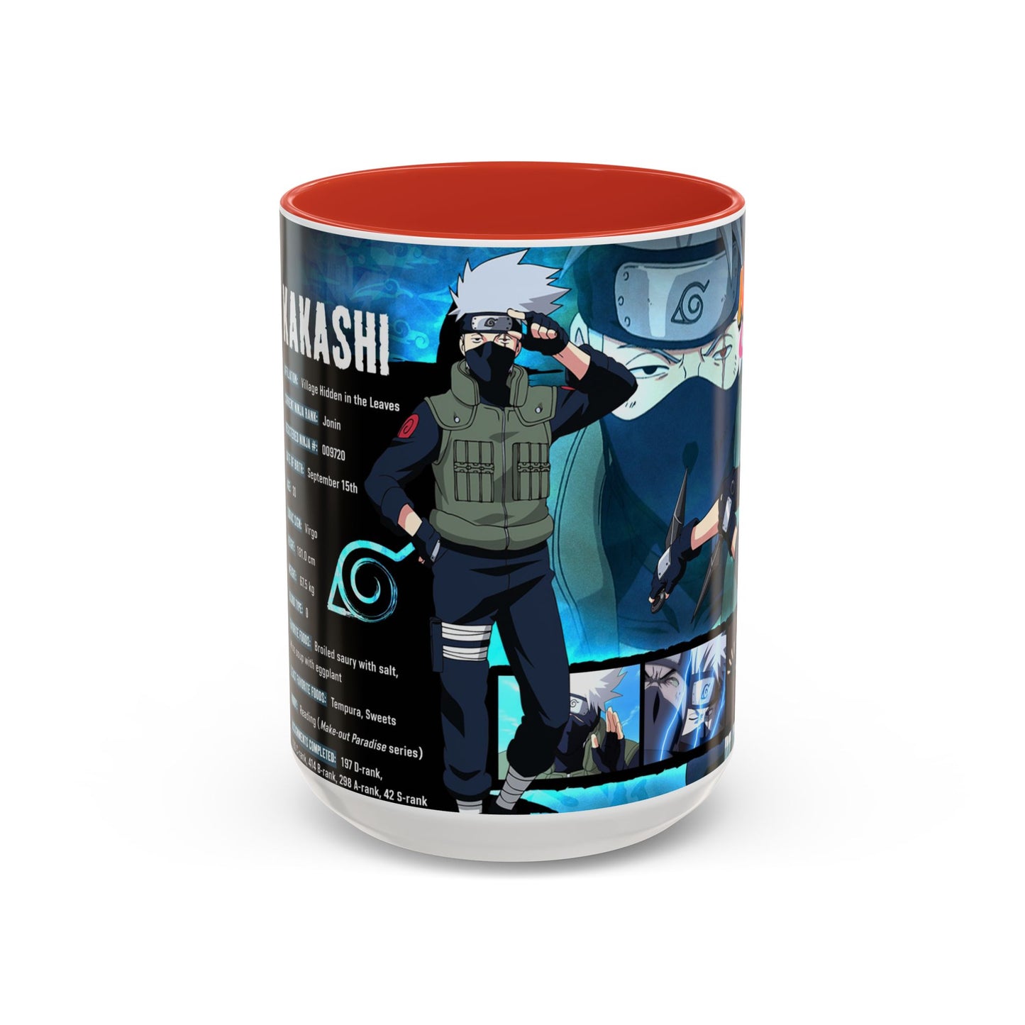 Naruto Kakashi Accent Coffee Mug  Anime Character Collage 11/15oz
