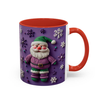 Purple Santa Snowflake Mug | Accent Coffee Mug