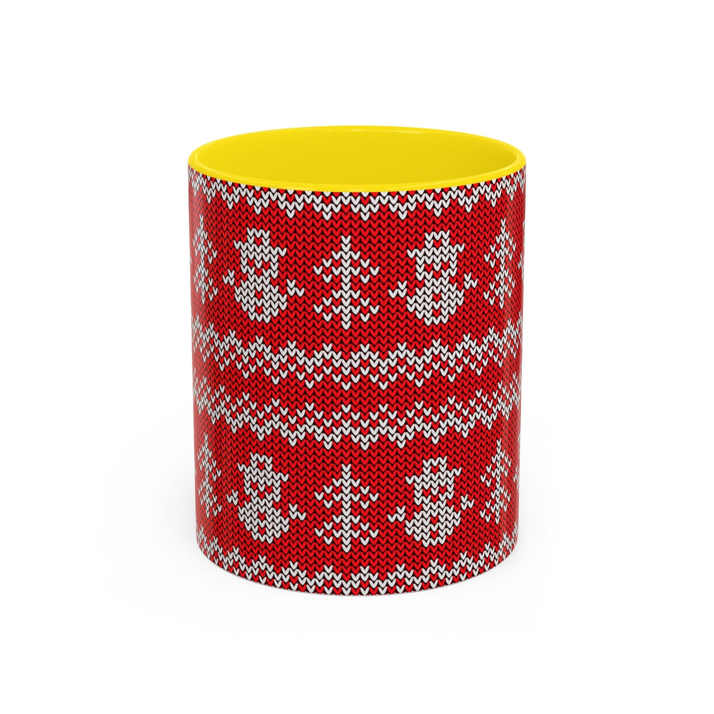 Snowman Knit Pattern Accent Mug | Christmas Holiday Coffee Cup