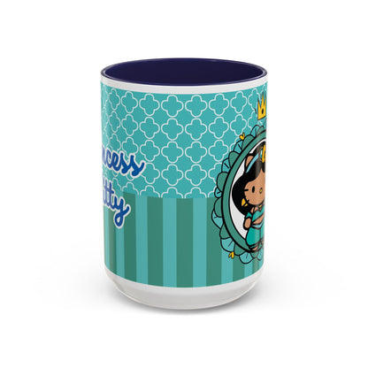 Princess Girl Cartoon Teal Accent Coffee Mug | 11oz 15oz