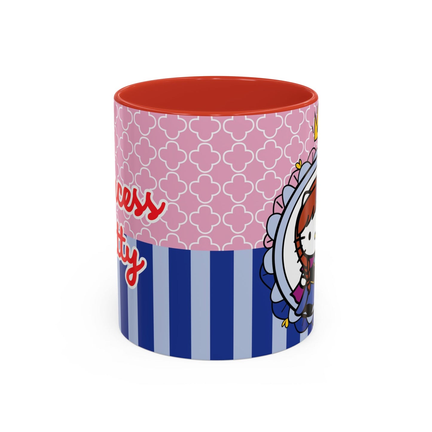 Princess Kitty Hello Kitty Accent Coffee Mug | Cute Pink & Blue 11/15oz