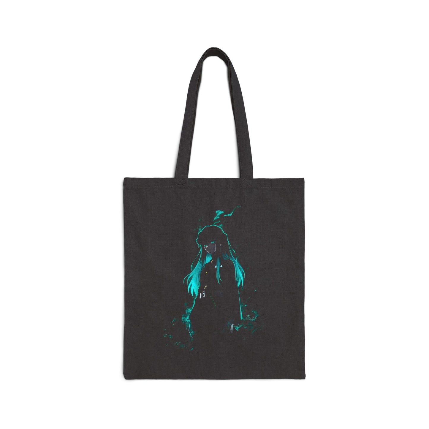 Canvas Tote Bag  Minimal Teal Watercolor Penguin Art