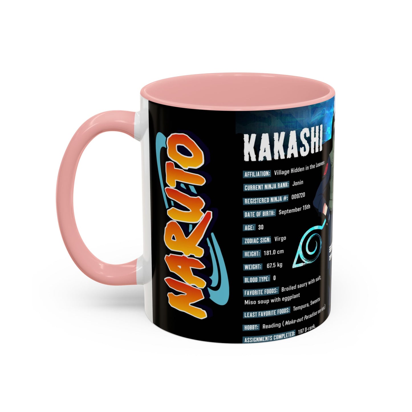 Naruto Kakashi Accent Coffee Mug  Anime Character Collage 11/15oz
