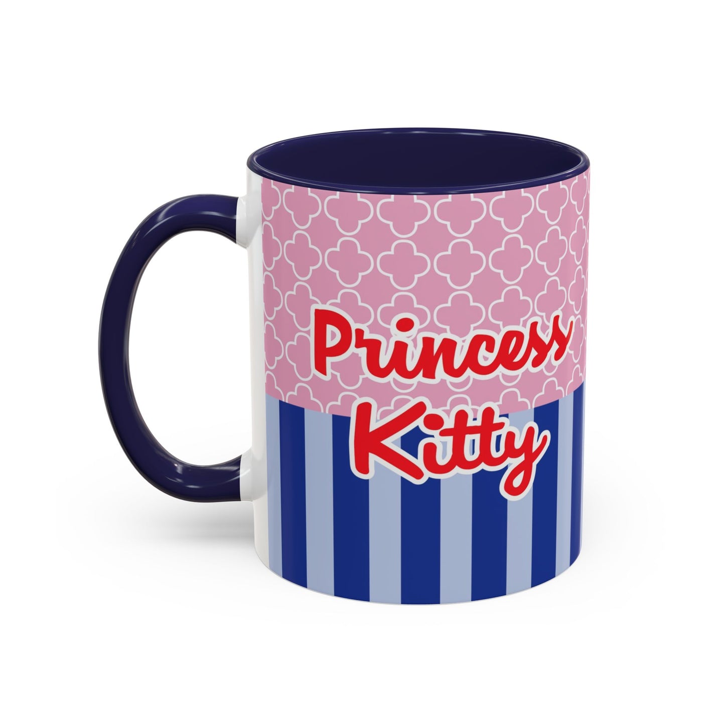 Princess Kitty Hello Kitty Accent Coffee Mug | Cute Pink & Blue 11/15oz