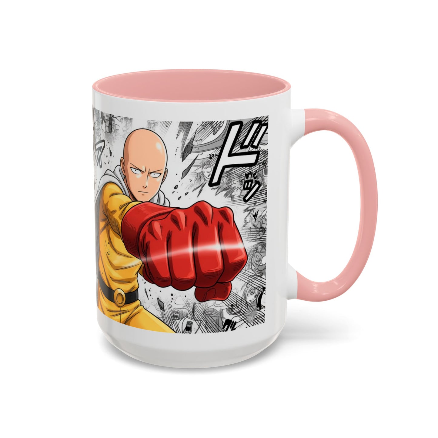 Saitama Mug |One Punch Man Inspired Collage Accent Mug (11/15 oz)