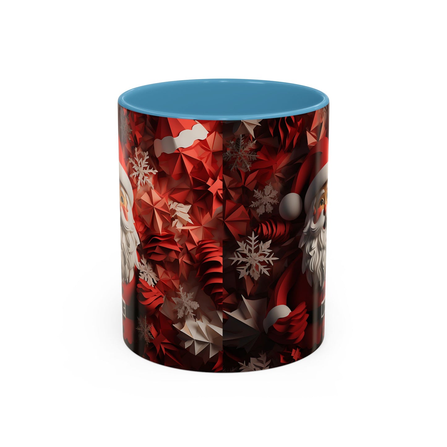 Santa Claus Mug | Christmas Santa Coffee Mug, Red Snowflake Holiday Ceramic