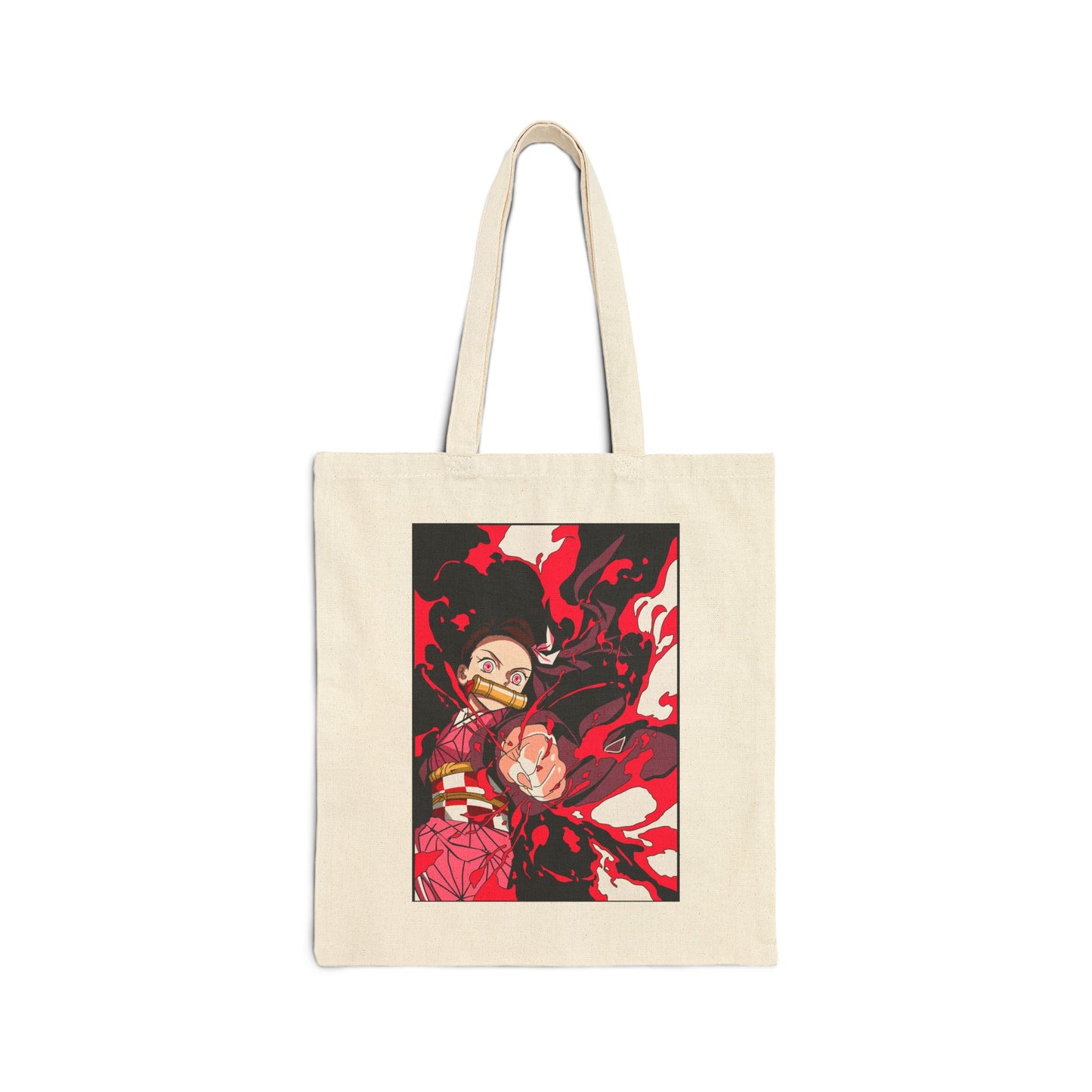 Red & Black Nezuko Art | Canvas Tote Bag