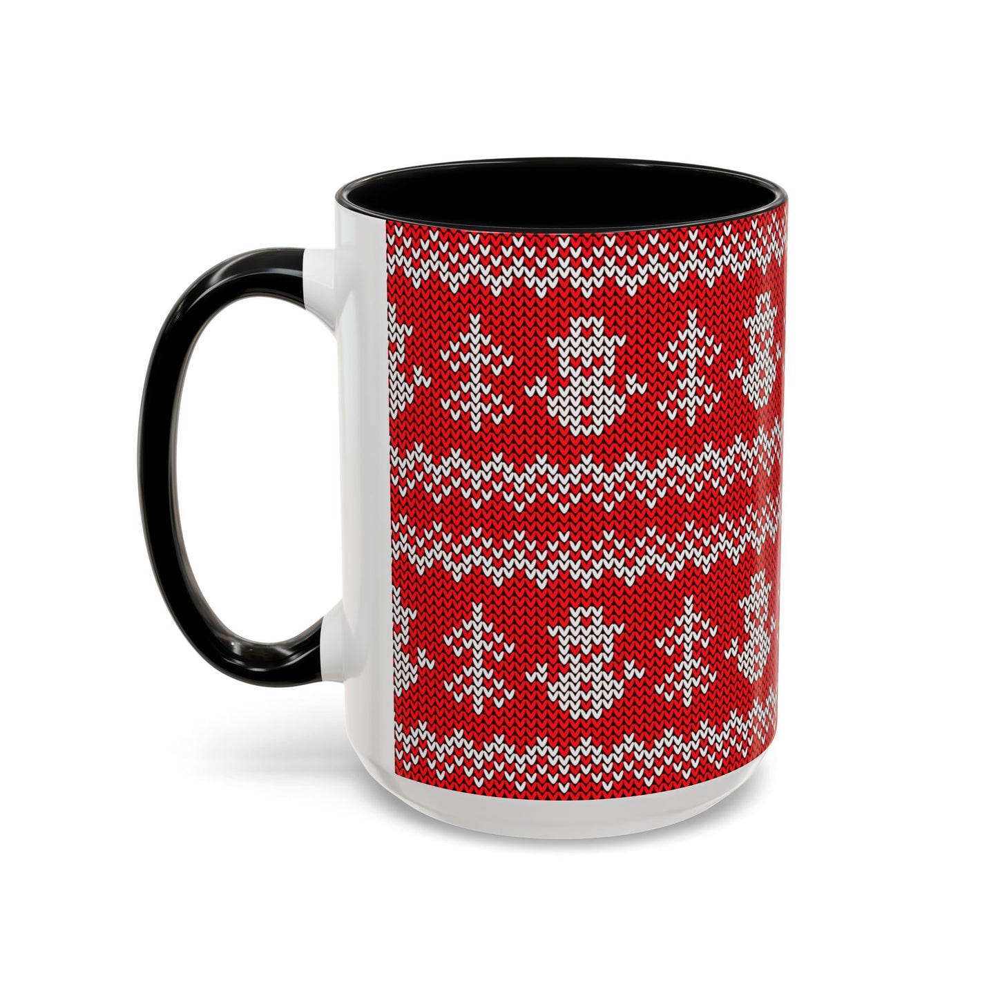 Snowman Knit Pattern Accent Mug | Christmas Holiday Coffee Cup