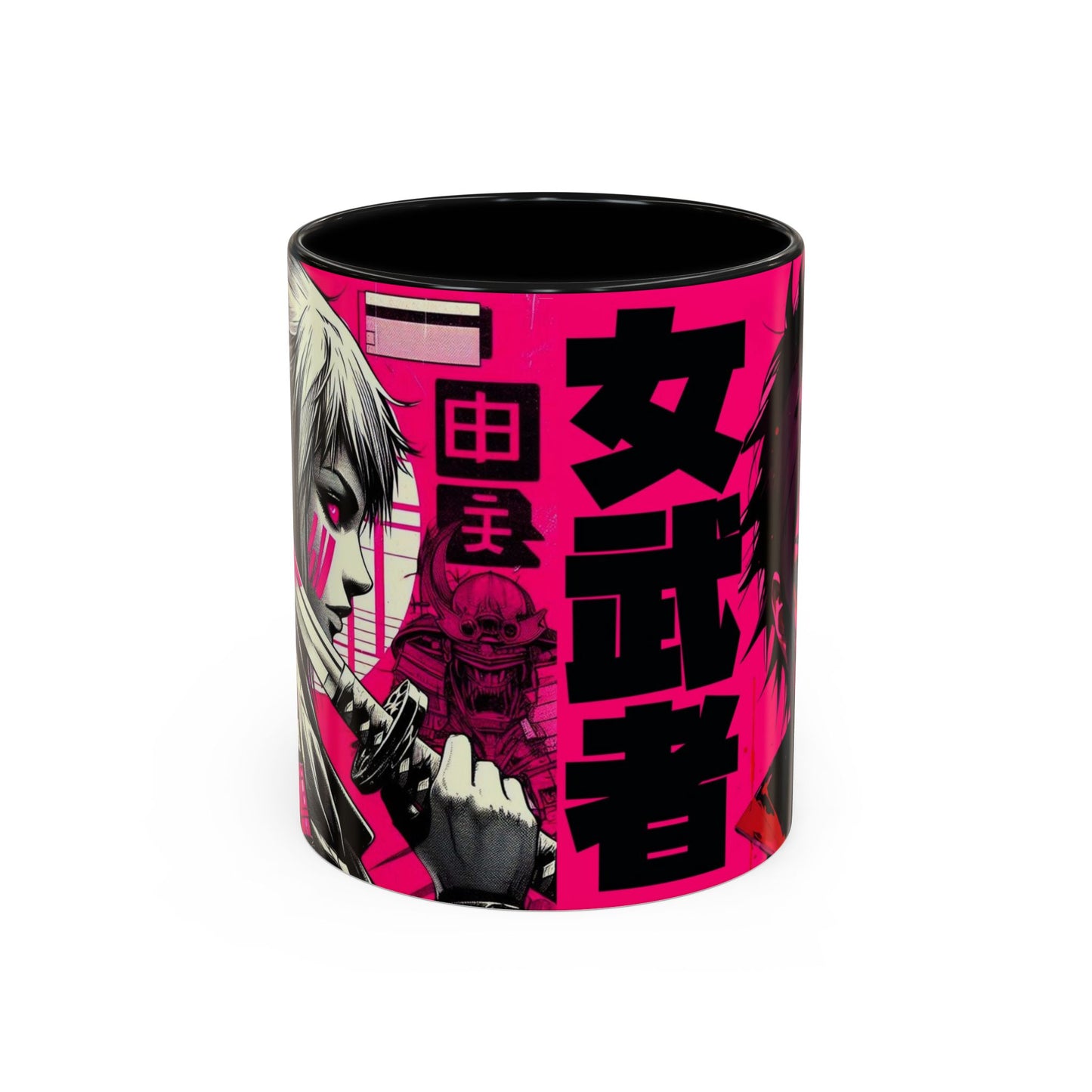 Neon Anime Samurai Mug | Accent Coffee Mug 11oz 15oz
