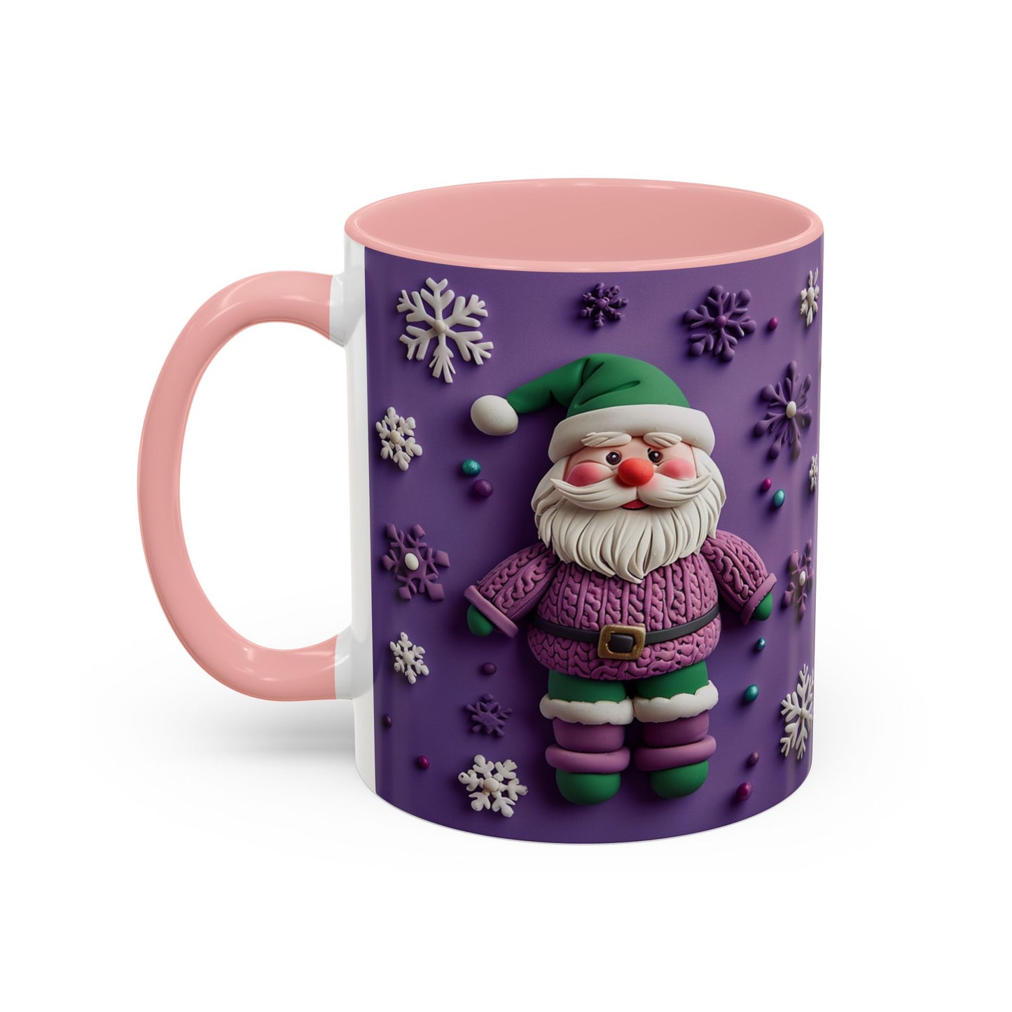Purple Santa Snowflake Mug | Accent Coffee Mug