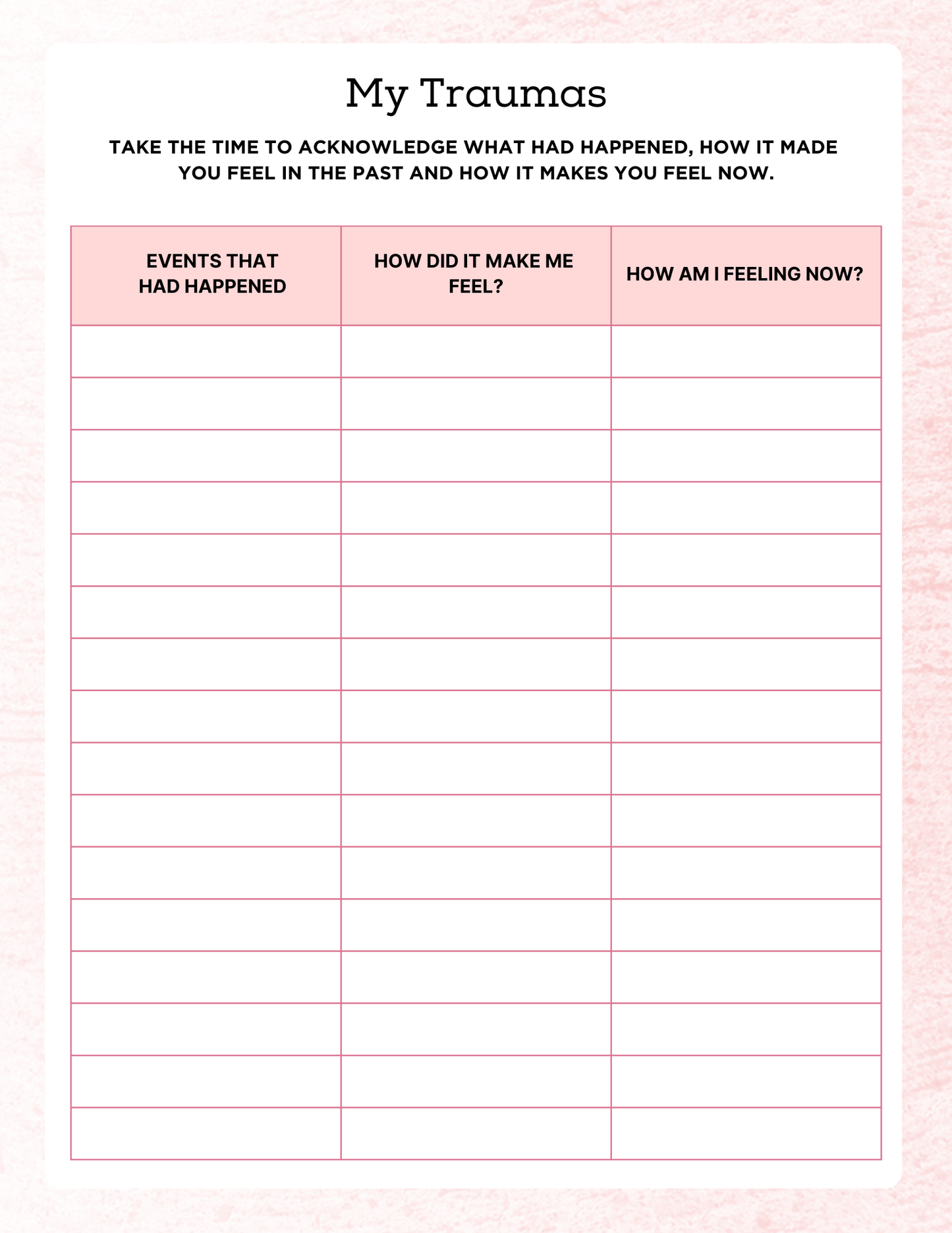 PTSD & Trauma Processing  Workbook | Digital Download