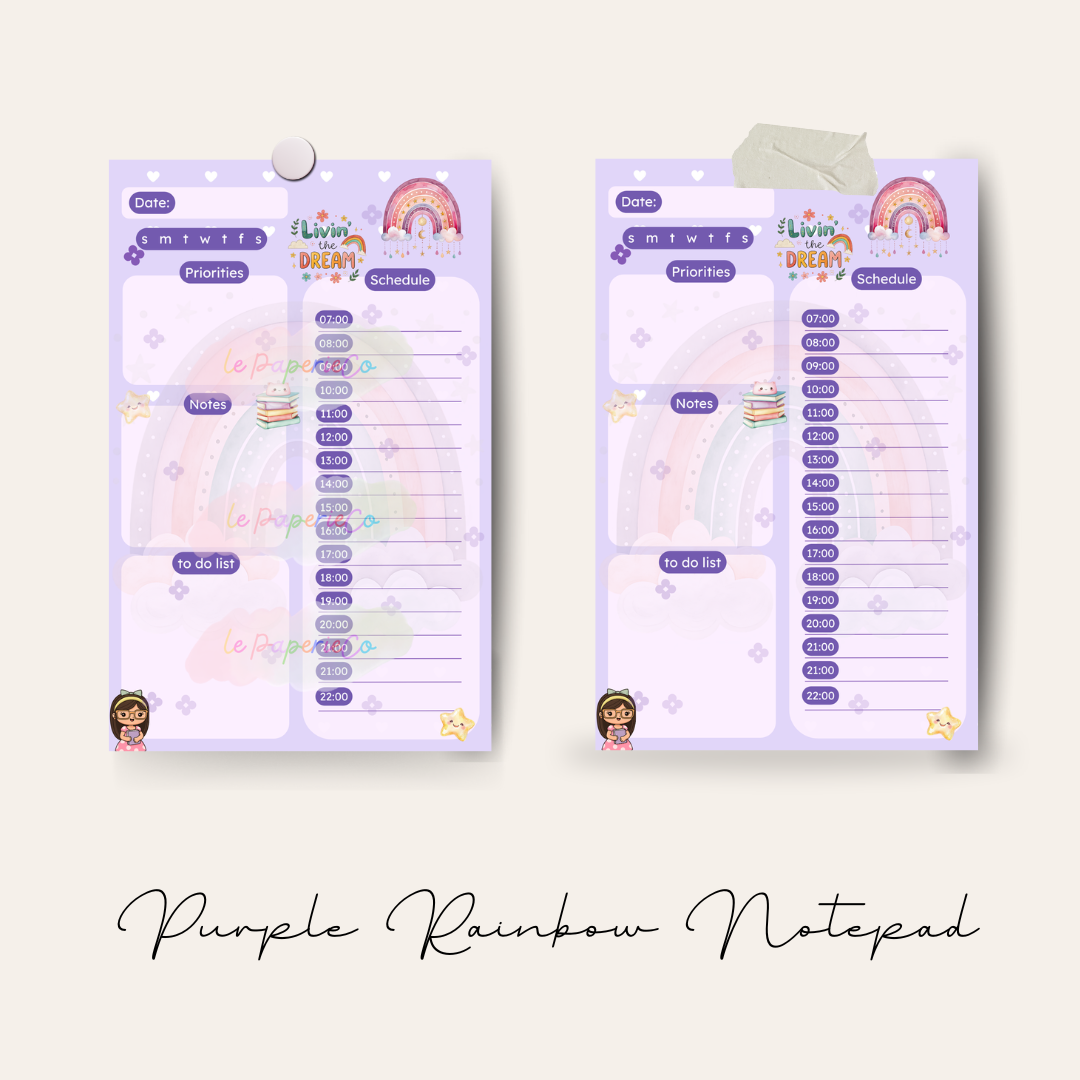 Purple Rainbow Notepad (50 pages)