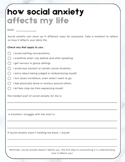 The Social Anxiety Relief Workbook | Digital Download