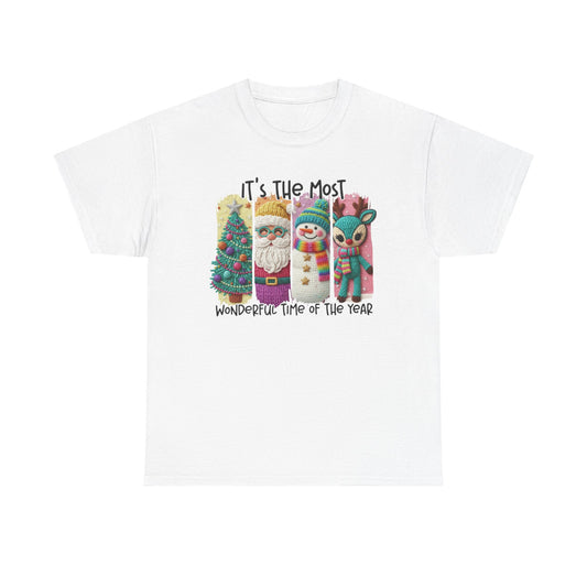Whimsical Christmas Characters Tee | Santa Snowman Reindeer Holiday Shirt