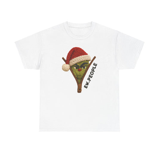 Grinch Pizza Slice Santa Hat T-Shirt | Funny Holiday Anti-People Graphic Tee
