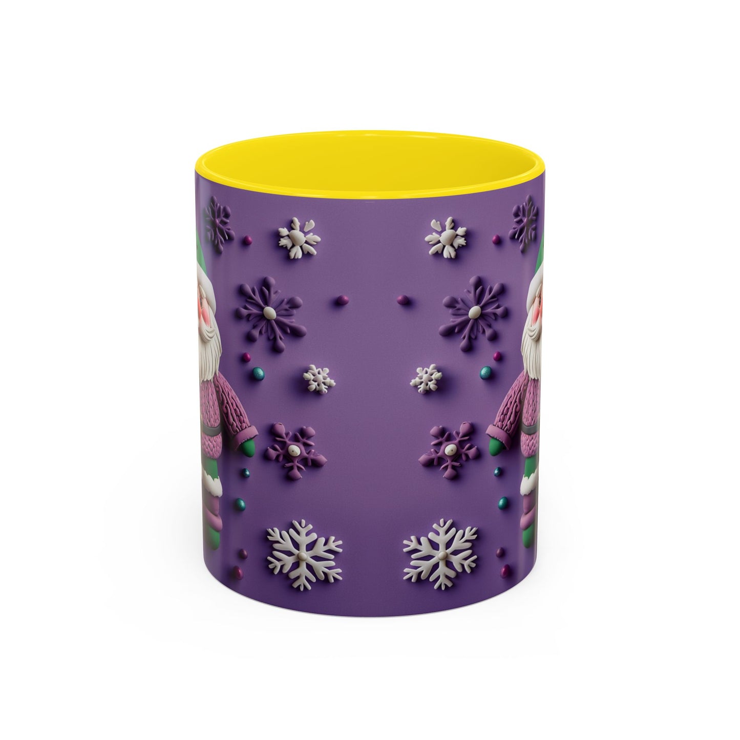 Purple Santa Snowflake Mug | Accent Coffee Mug