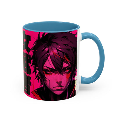 Neon Anime Samurai Mug | Accent Coffee Mug 11oz 15oz