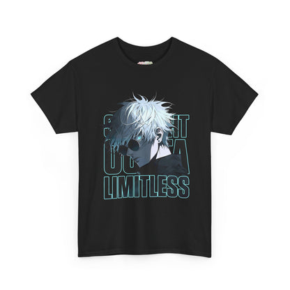 Anime White-Haired Character Limitless Tee | Illustrated Portrait, Graphic Shirt